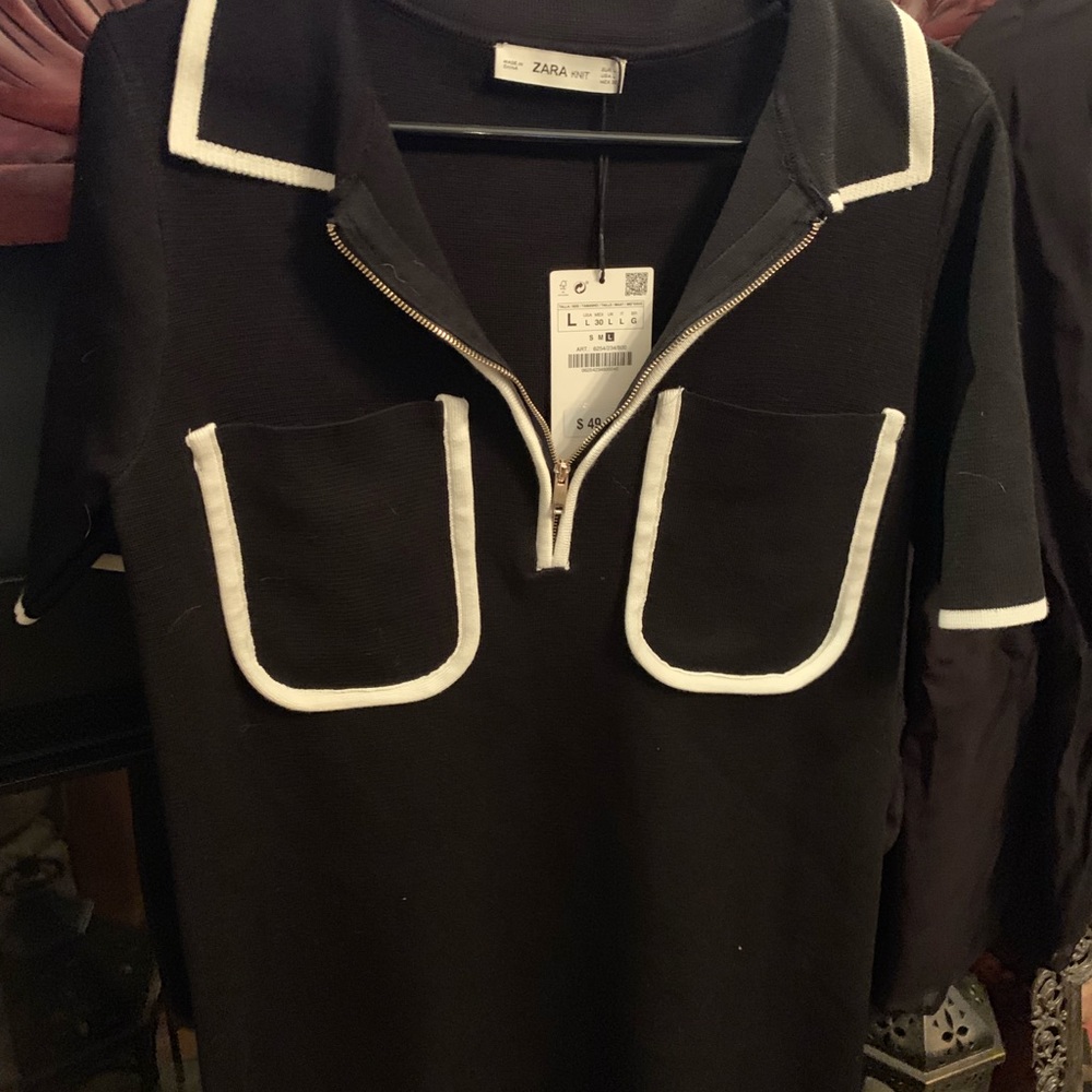 Zara black knit dress
